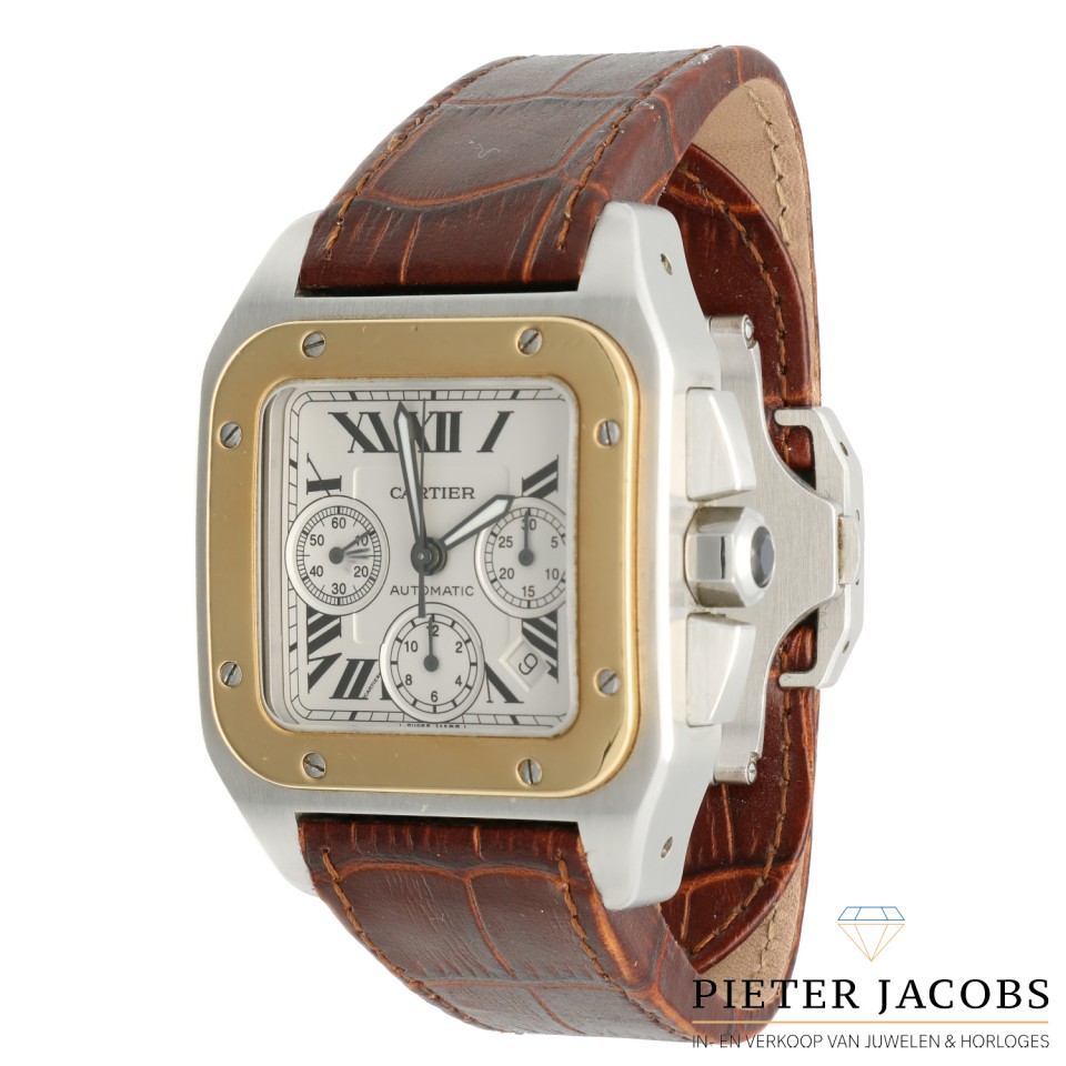 Cartier Santos 100 XL goud/staal Ref. 2740