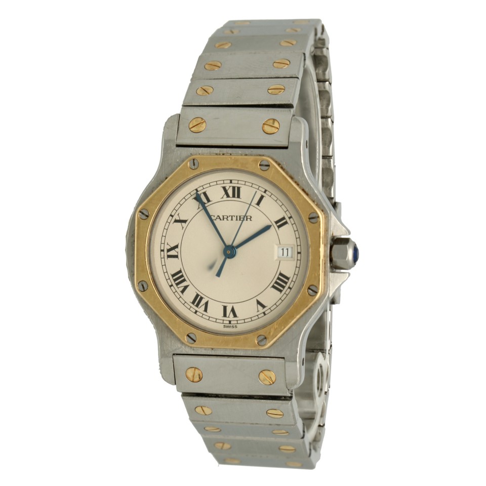 Cartier Santos Ronde Goud/Staal Octagon