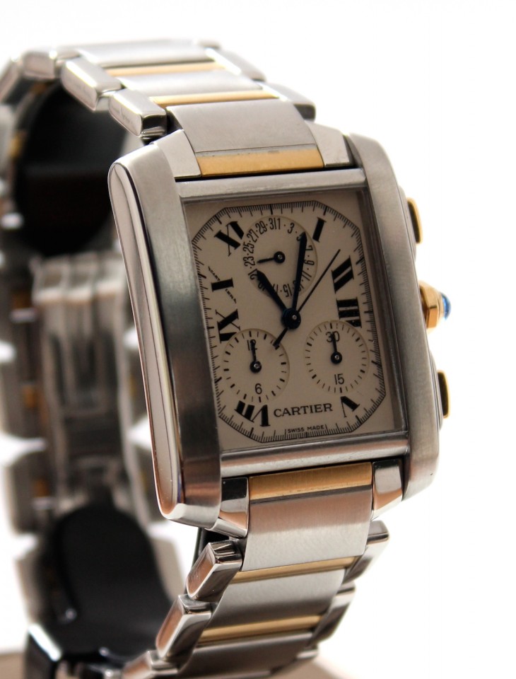 Cartier Tank Francaise Chronoflex Goud/Staal