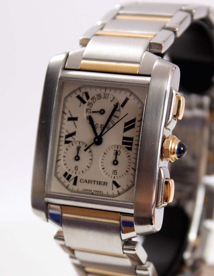 Cartier Tank Francaise Chronoflex Goud/Staal