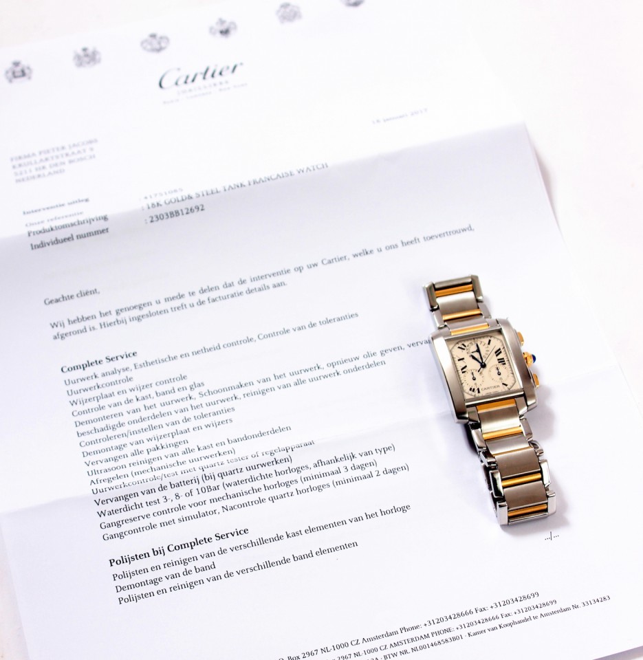 Cartier Tank Francaise Chronoflex Goud/Staal