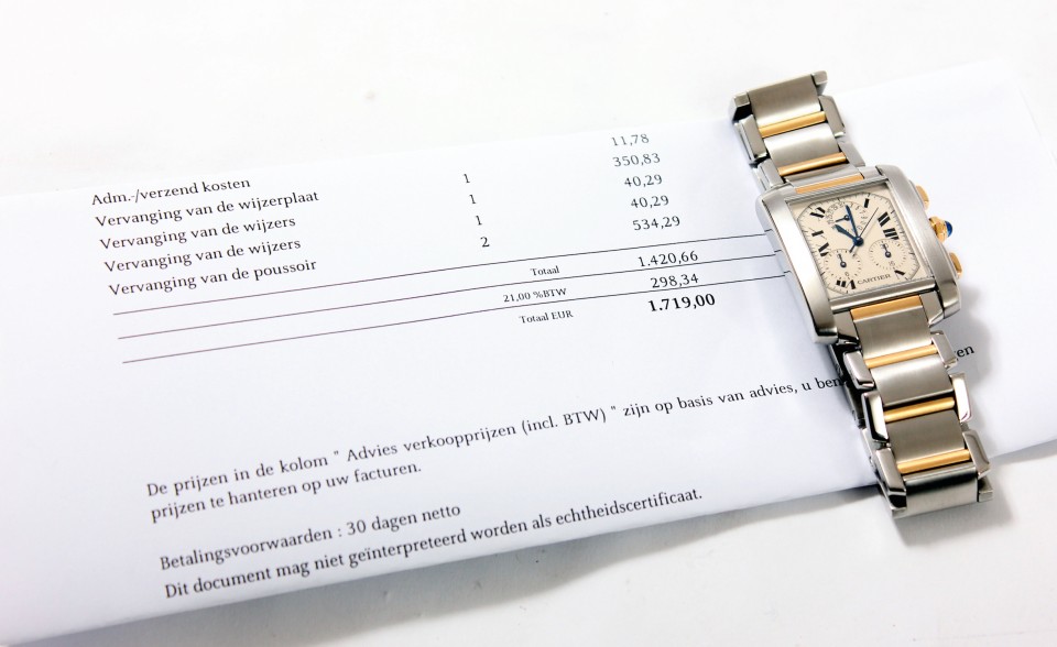 Cartier Tank Francaise Chronoflex Goud/Staal