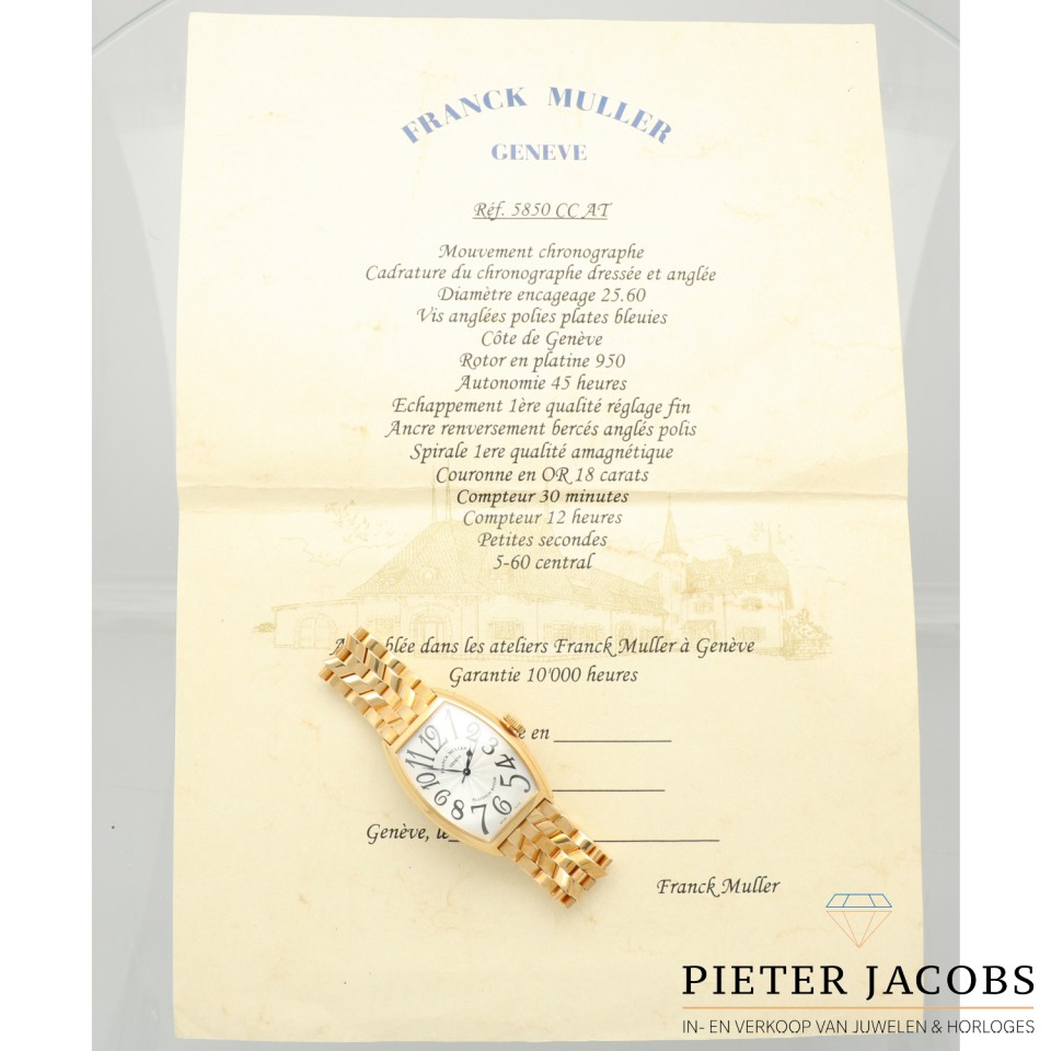 Franck Muller CintrÃ©e Curvex Platinum Rotor 18K.Goud