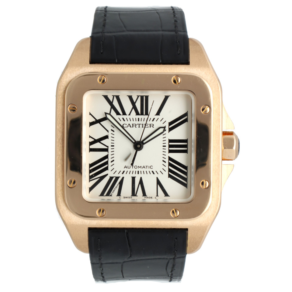 Cartier Santos 100 XL Rose Goud Full Set.