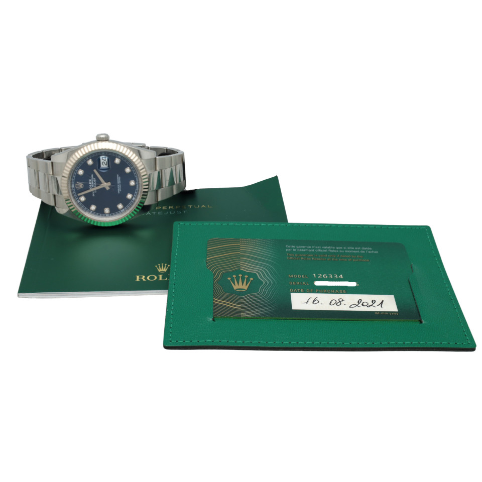Rolex Datejust 41 Ref.126334 Blue/Diamonds