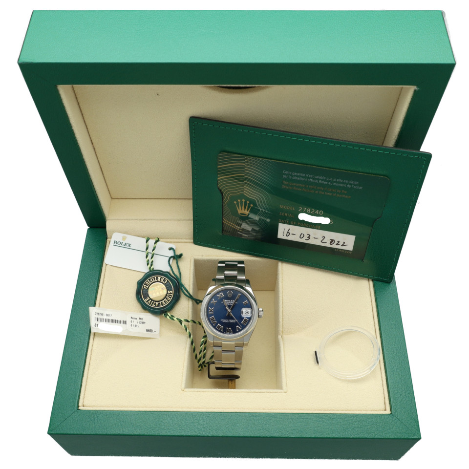 Rolex Datejust 31 Blue/Roman dial Ref. 278240