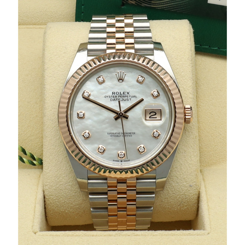 Rolex Datejust 41 Rose Goud/Staal Diamant Ref 126331