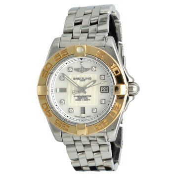 Breitling Galactic 32 Goud/Staal Parelmoer/Diamant