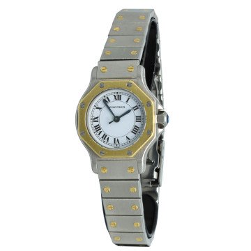Cartier Santos Octagon Goud/Staal Ref.0907