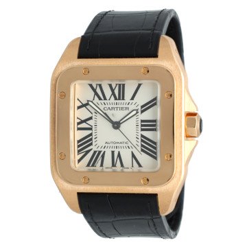 Cartier Santos 100 XL Rosé Goud Full Set.