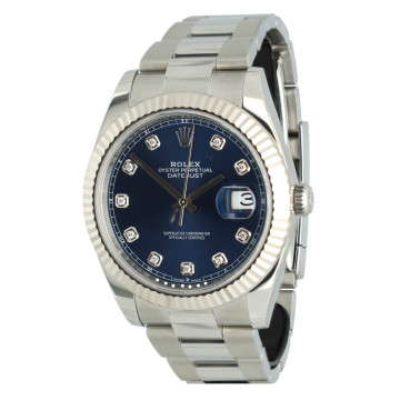 Rolex Datejust 41 Ref.126334 Oyster/Blue Diamonds